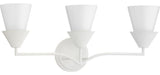 Pinellas Collection Three-Light Contemporary Vanity Light, White Plaster