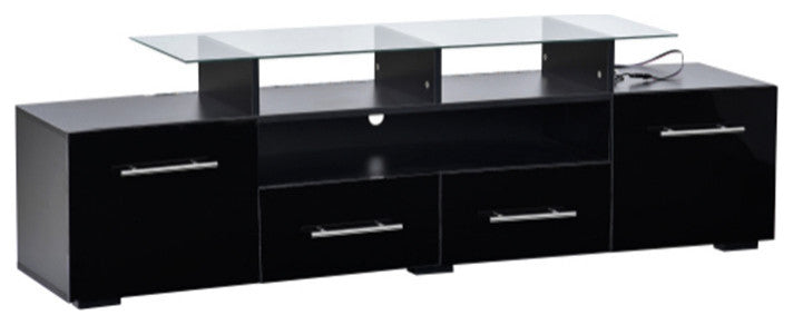 Universal Entertainment Center black modern TV benches