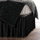 Stella Silk Velvet Bed Skirt, Black, Queen