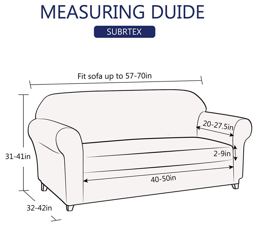 Subrtex 2-Piece Spandex Stretch Sofa Slipcover, Gray, Loveseat