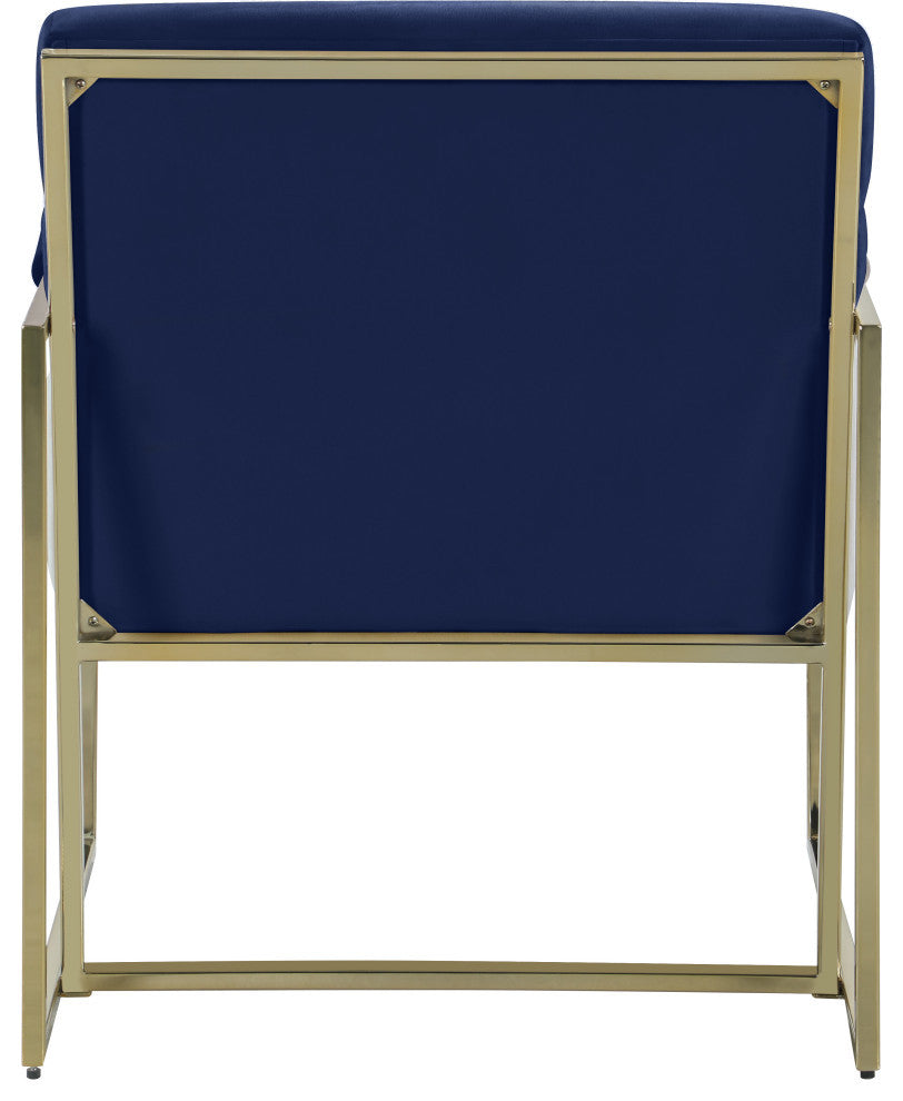 Wayne Velvet Upholstered Accent Chair, Navy