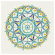 "Lakai Circle V Blue and Yellow" Digital Paper Print by Kathrine Lovell, 26"x26"