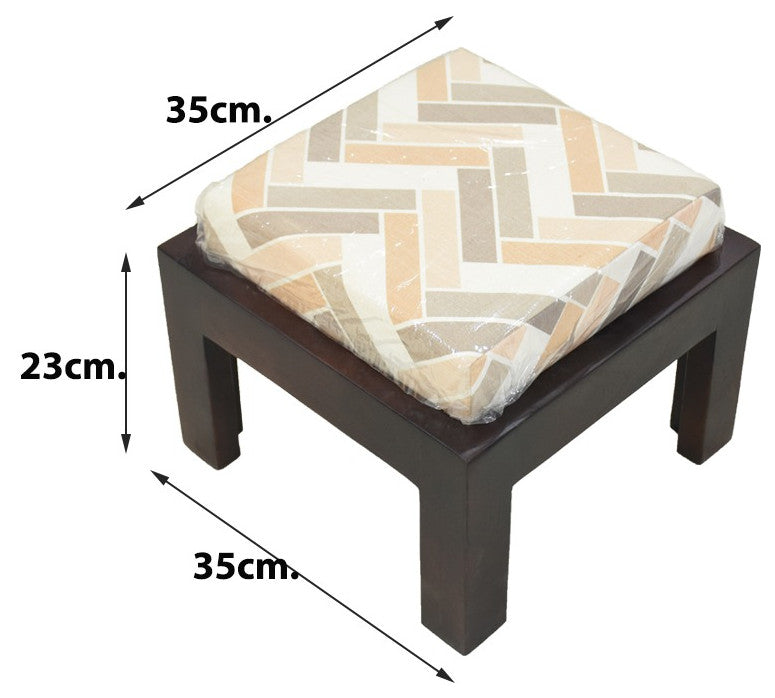Handmade Mango Wood Light Walnut Color Rectangular Shaped, 14 X14 X9