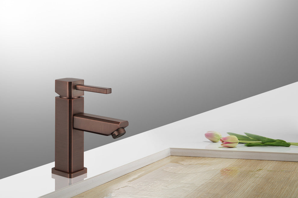 Legion Furniture Single Hole Single-Handle Bathroom Faucet, Brown Bronze