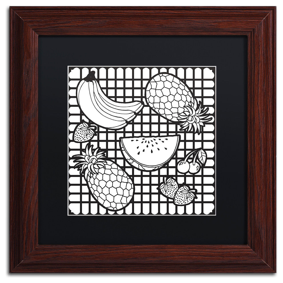 Hello Angel 'Fruit' Art, Wood Frame, Black Mat, 11x11