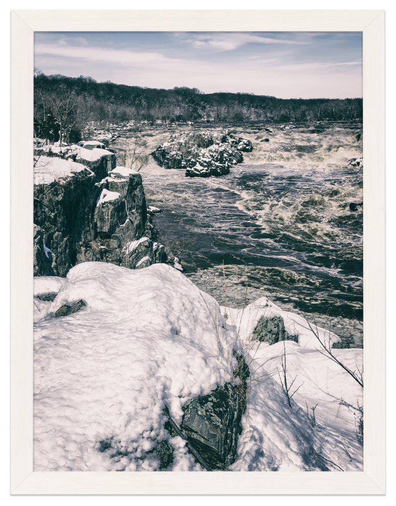 Great Falls Vintage Rural Landscape Framed Photo Paper Wall Art Prints, White, 12" X 18"
