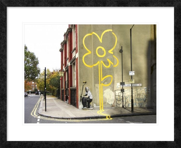 "Pollard Street, London (graffiti attributed to Banksy)"  by Anonymous, 32x26"