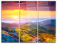 "Rhododendron Flowers in Colorful Hills" Metal Wall Art, 3 Panels, 36"x28"
