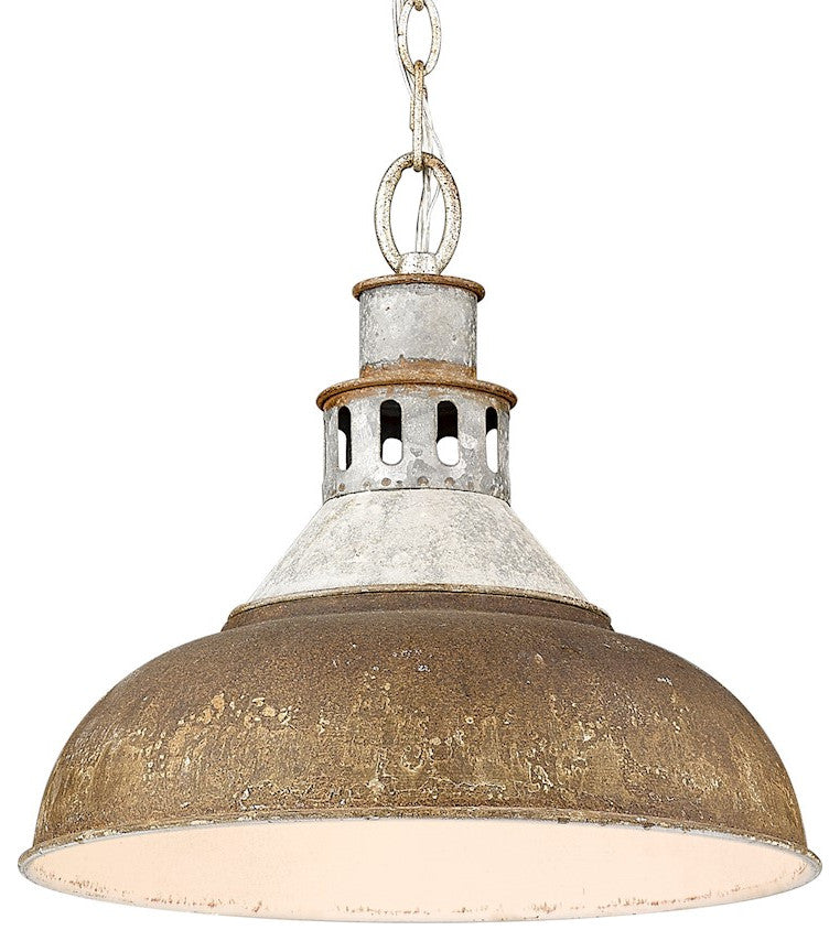 Golden Lighting Kinsley 1-Light Large Pendant, Steel/Rust, 0865-LAGV-RUST