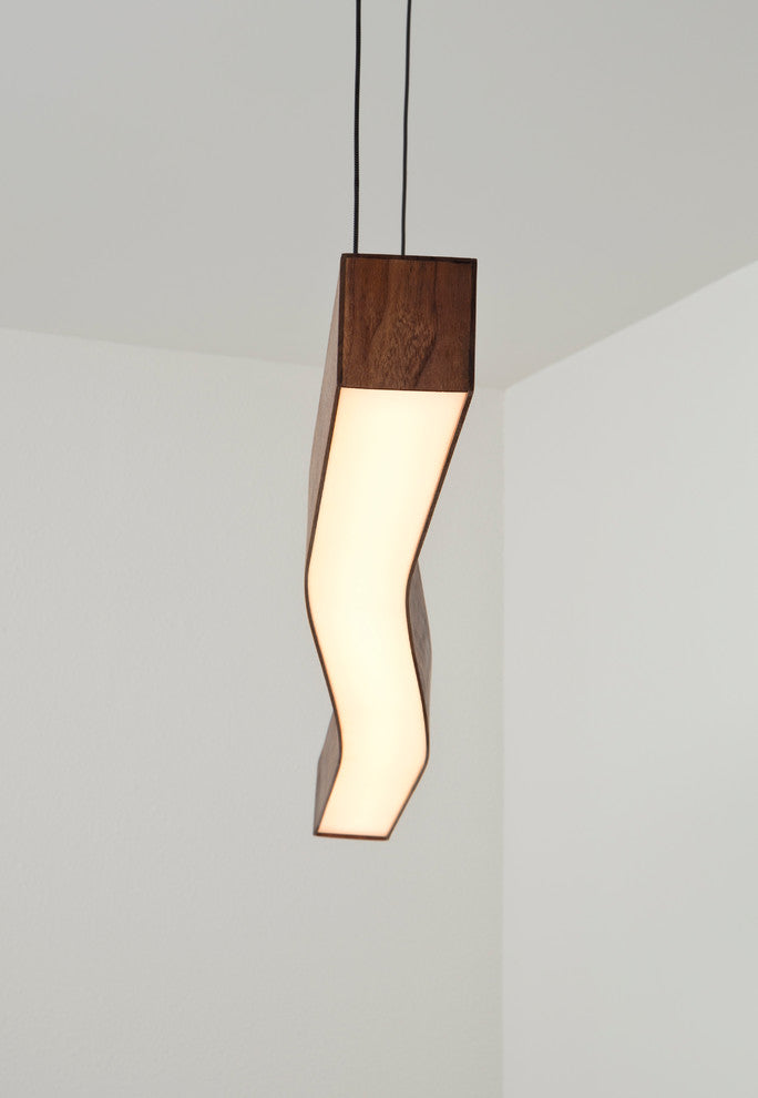Camur LED Linear Pendant, Dark Stained Walnut, 3500k
