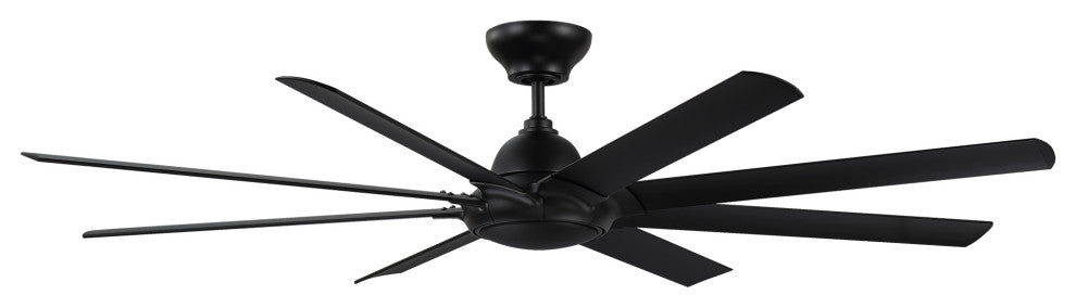 Hydra 80" Indoor/Outdoor 8-Blade Smart Ceiling Fan, Matte Black, 3500K Light Kit