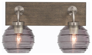 Oxbridge, Bath Bar, Graphite & Painted Distressed Metal, 6" Smoke Ribbed