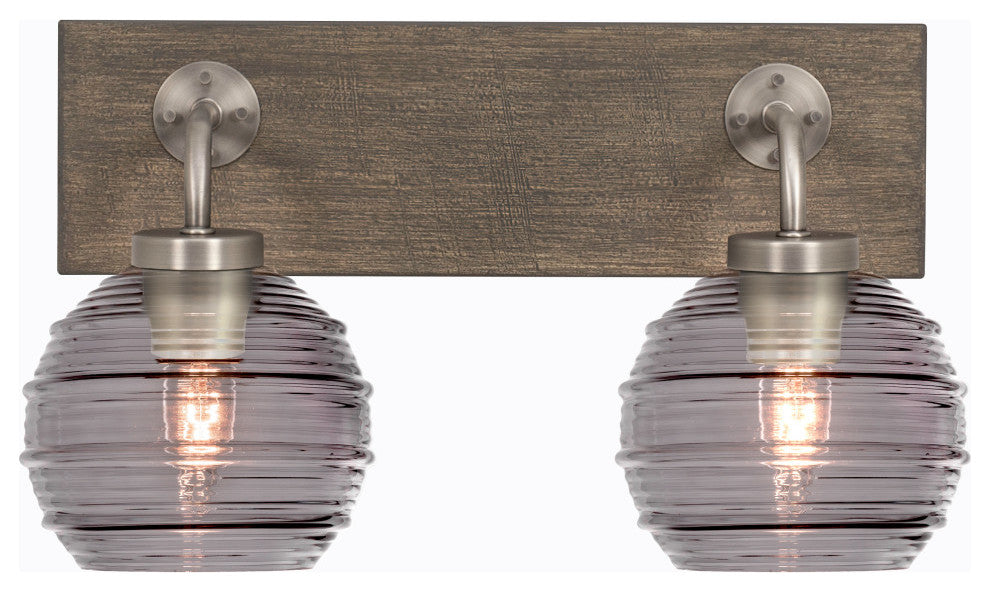 Oxbridge, Bath Bar, Graphite & Painted Distressed Metal, 6" Smoke Ribbed