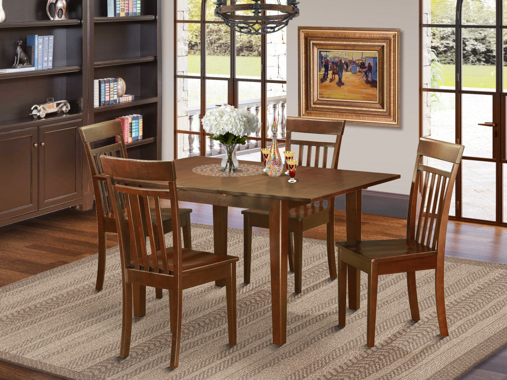 Mlca5-Mah-W 5 Pc Kitchen Dinette Set -Breakfast Nook, 4 Chairs For Dining Room