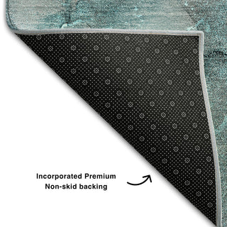 Premium Machine Washable Mayfield AMF520 Teal 5' x 7'6" Rug