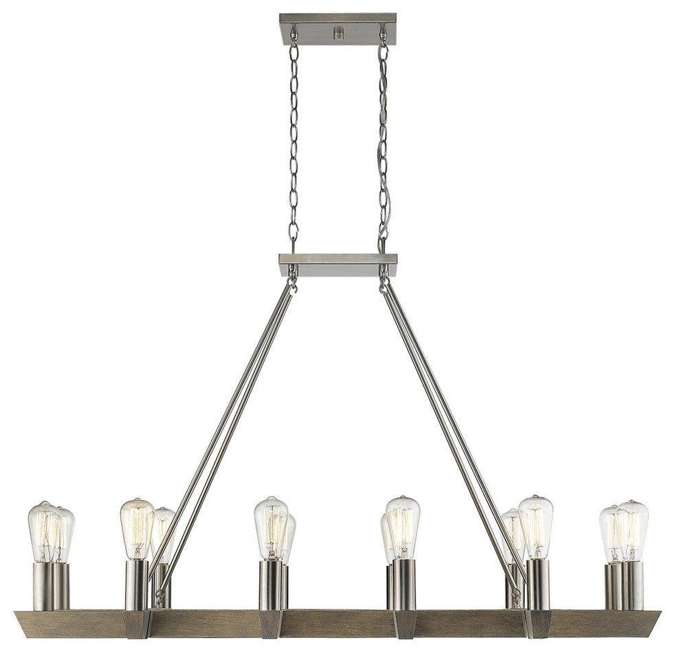 Finnick 12-Light Satin Nickel Chandelier