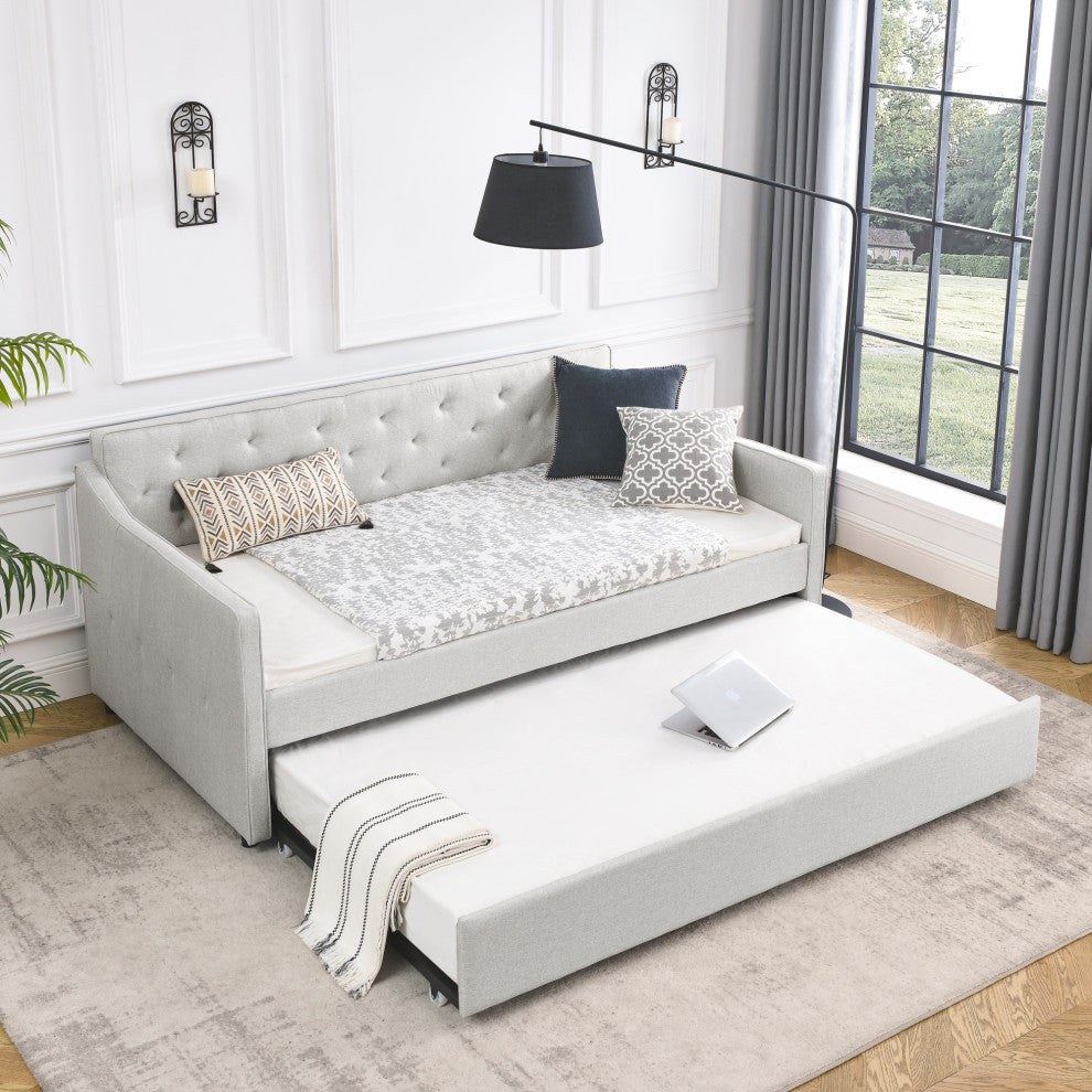 Gewnee Twin Size Daybed with Twin Size Trundle