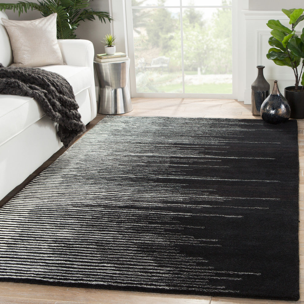 Jaipur Living Tabo Handmade Stripe Black/Cream Area Rug, 2'x3'