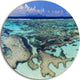 Turquoise Tropical Ocean Waters, Modern Seascape Round Wall Art, 36"