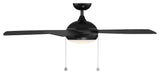 Disc II 5-Blade Ceiling Fan 52" Pull Chain Memory, Dimmable LED, Matte Black