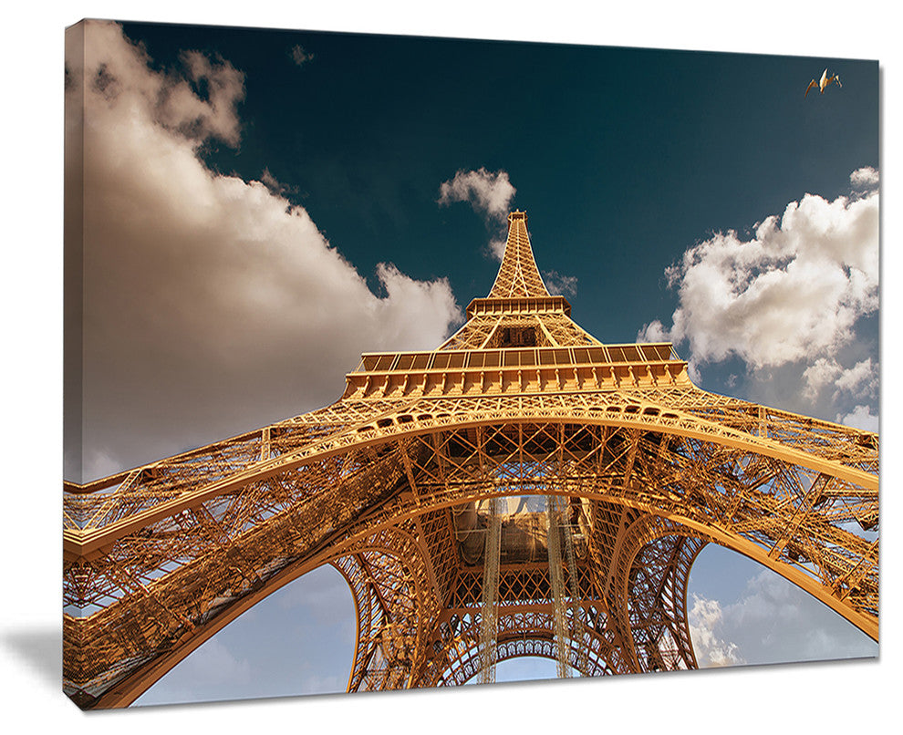 "Beautiful View of Paris Eiffel Tower Under Dark Sky" Wall Art, 20"x12"