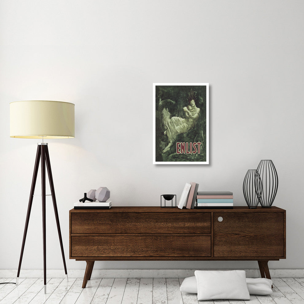 "WWI: Enlist (Sinking Lusitania Victim)" Paper Print by Fred Spear, 22"x32"