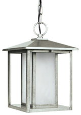 Hunnington 1-Light Outdoor Pendant, Weathered Pewter
