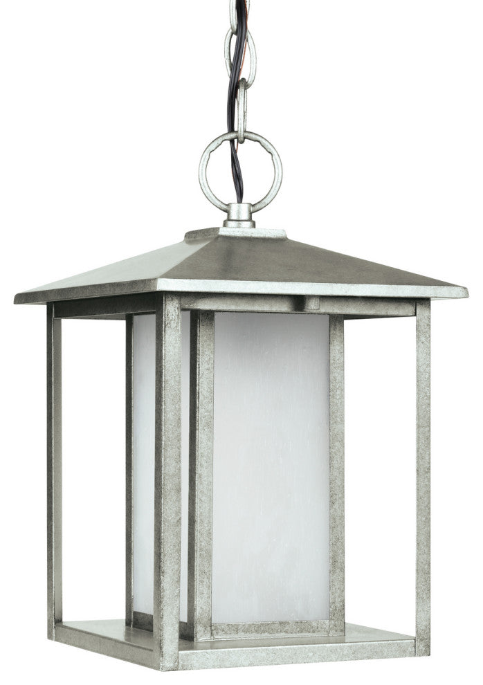 Hunnington 1-Light Outdoor Pendant, Weathered Pewter
