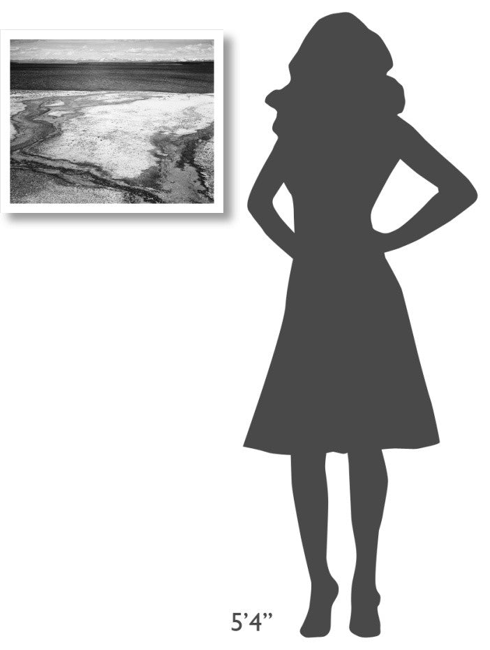 "Yellowstone Lake, Hot Springs Overflow, 1941-1942" Paper Art, 24"x20"