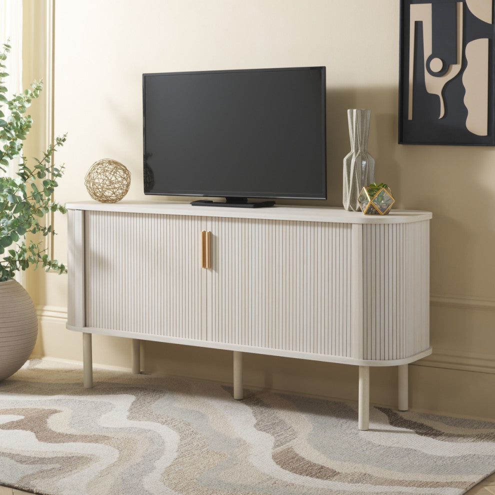 Safavieh Tealla Sideboard/Media Stand, Bleached White/Gold