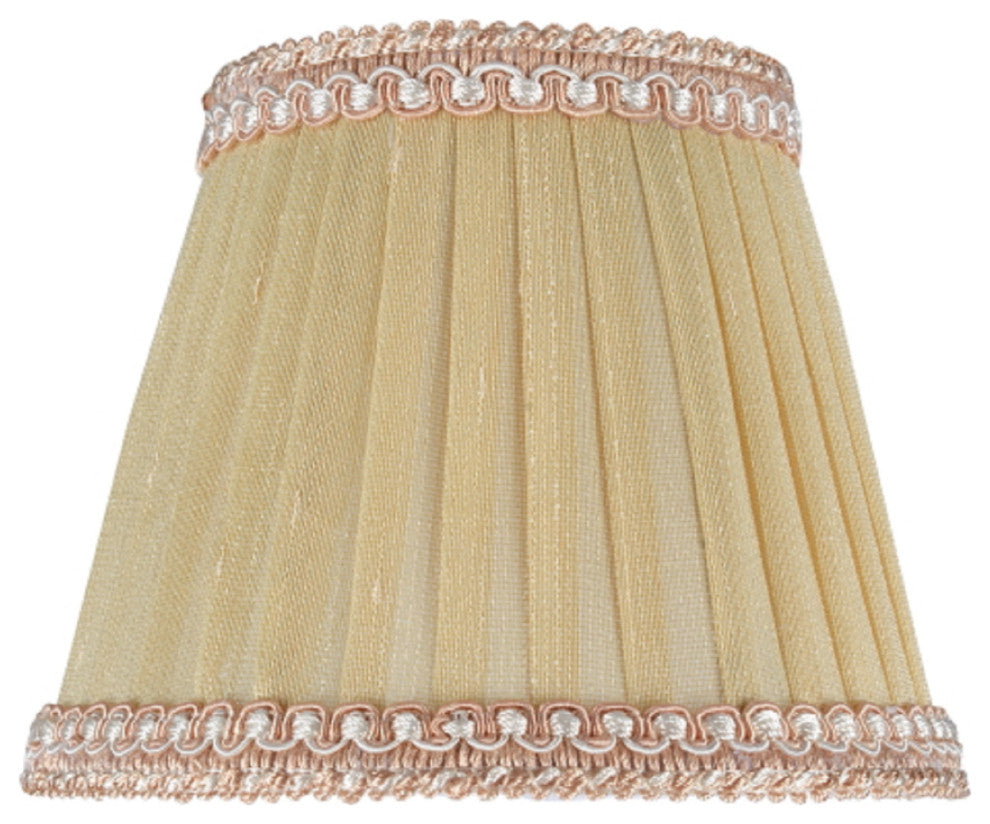 33002-2 Small Pleated Empire  Chandelier Clip On Lamp Shade Ivory 3"x5"x4"