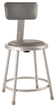 NPS 18"Heavy Duty Vinyl Padded Steel Stool With Backrest, Grey