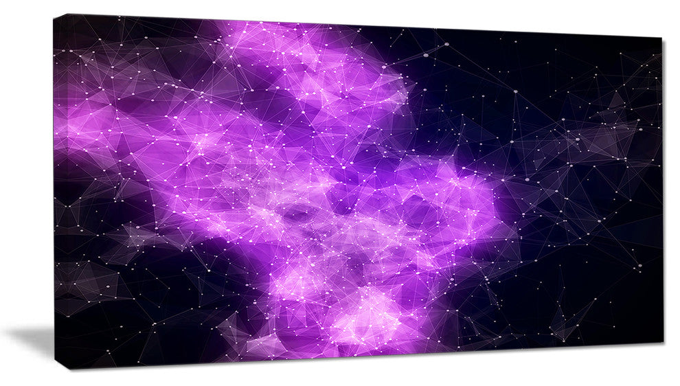 "Fractal Violet Nebula" Abstract Art Canvas Print, 32"x16"