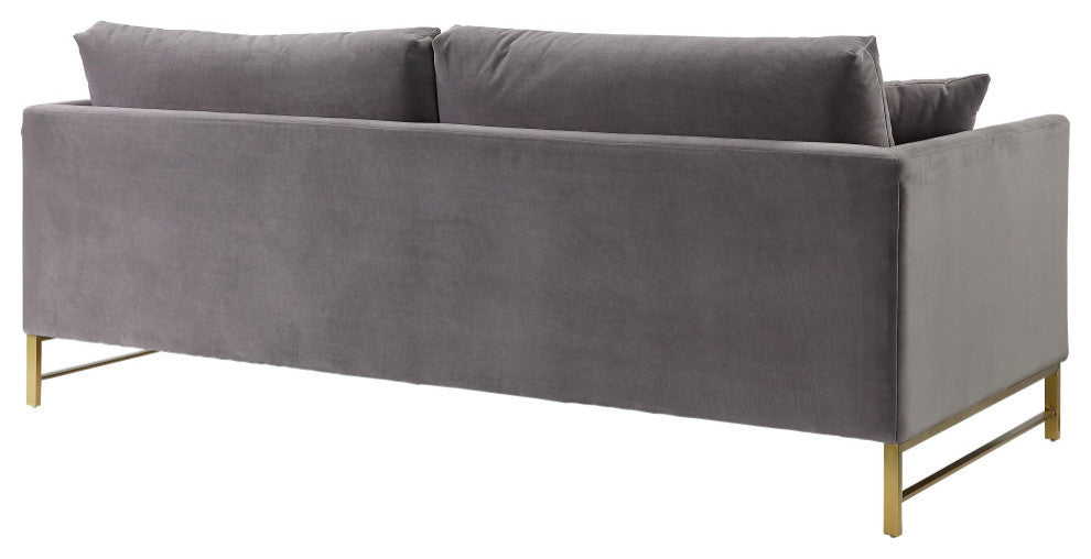 TOV Furniture Massi Grey Velvet Sofa