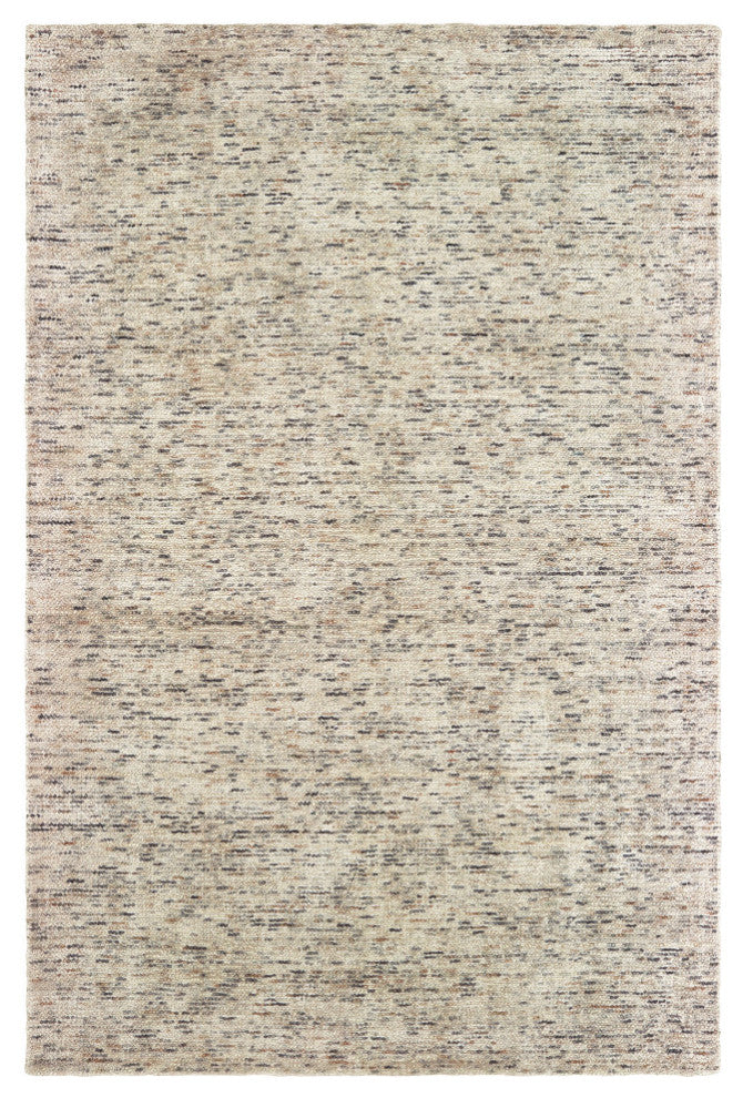 Liana Hand-Tufted Wool and Viscose Shaded Solid Ivory/Sand Rug, 8' x 10'
