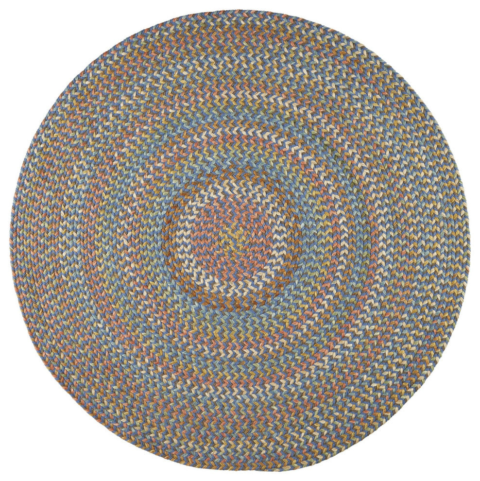 Round Confetti Rug Confetti Bright and Bold 5 Carrier Braided Rug Marina Blue 6' Round