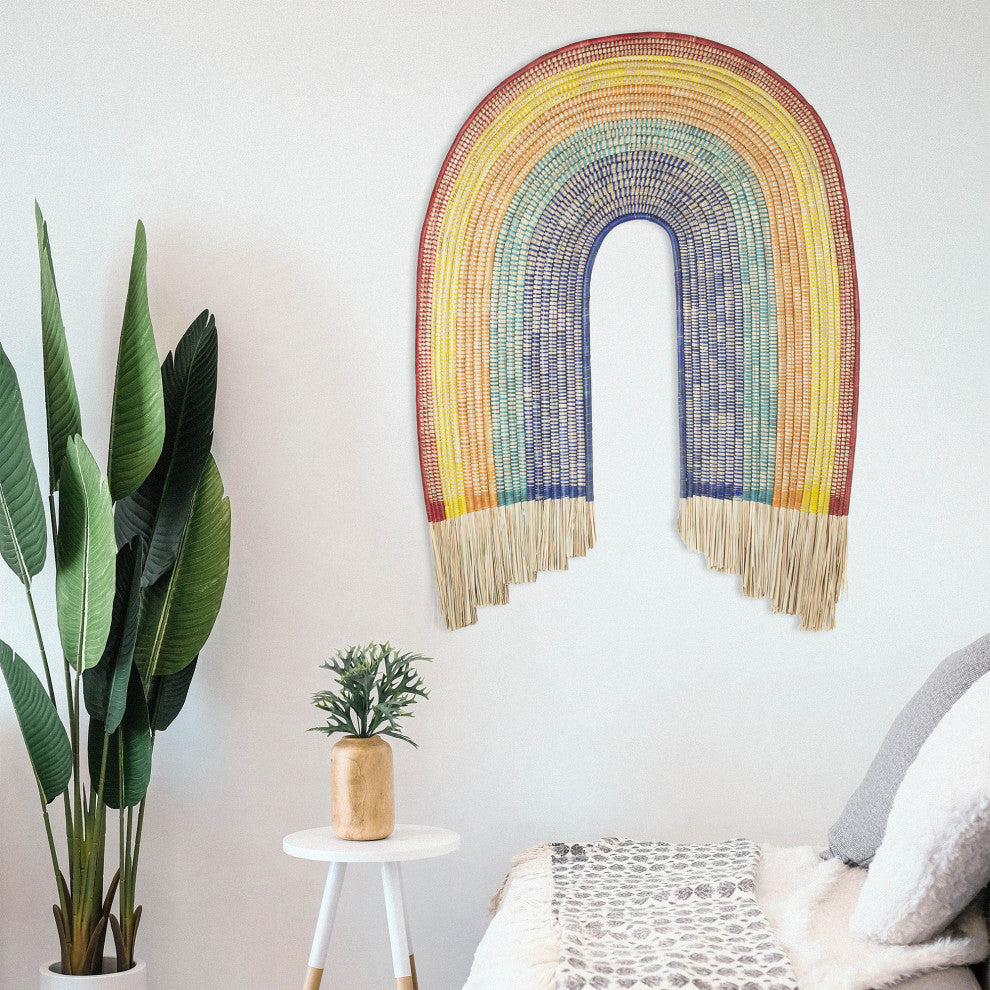 Rainbow Palm Wall Sculpture, Artisan Crafted, Malawi
