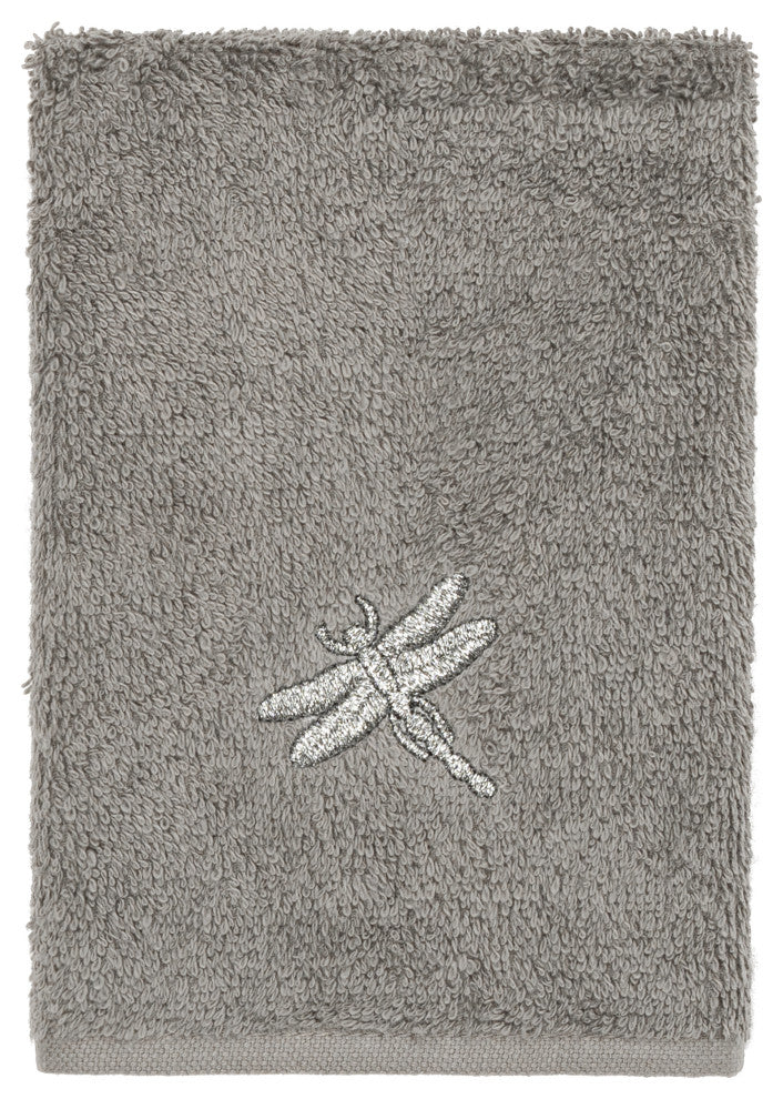 Linum Home Turkish Cotton Braelyn 3-Piece Embellished Towel Set, Dark Gray