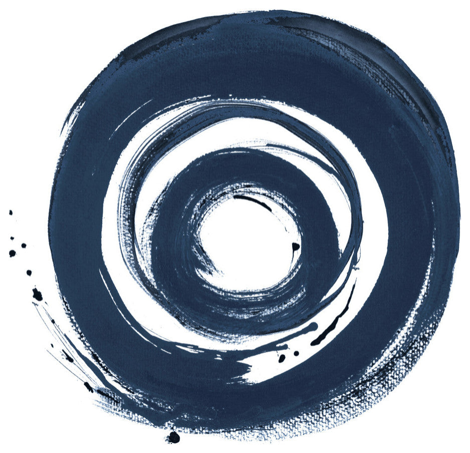 African Navy Circle Abstract - 84 x 84 by Patricia Pinto