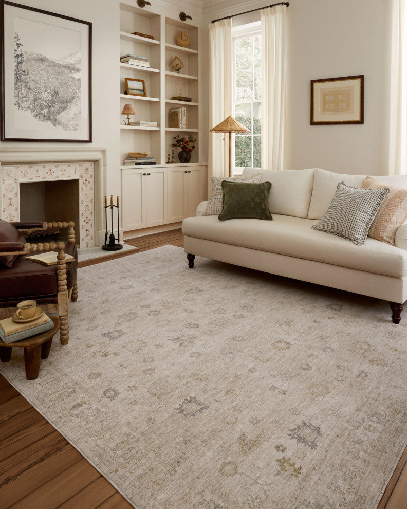 Chris Loves Julia x Loloi Louisa Oatmeal / Stone 5'-3" x 7'-6" Area Rug
