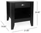 Cleary Contemporary Faux Wood Nightstand With Drawer, Black