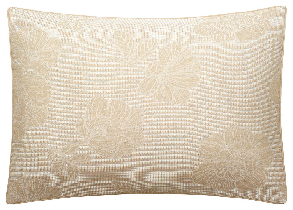Feruza 13 Piece Floral Bed, a Bag, Gold, King