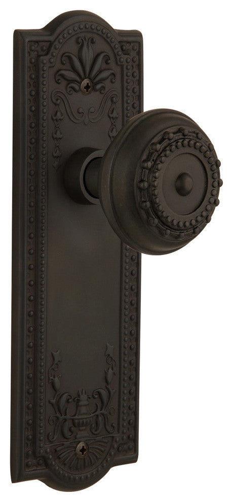 Single Meadows Plate With Meadows Knob, Oil-Rubbed Bronze