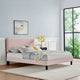 Platform Bed Frame, King Size, Pink, Velvet, Modern, Bedroom Master Guest Suite