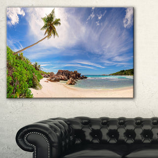 "Beautiful Beach at La Digue Seychelles" Canvas Print