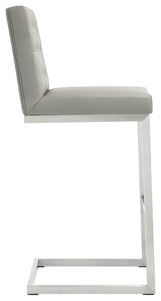 TOV Furniture Helsinki Light Grey Steel Barstool (Set of 2)