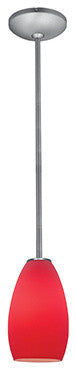 Champagne LED Rod Pendant, Brushed Steel, Red