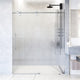 VIGO Elan 68" to 72" W x 74" H Frameless Sliding Shower Door, Stainless Steel, Left, Fluted Glass