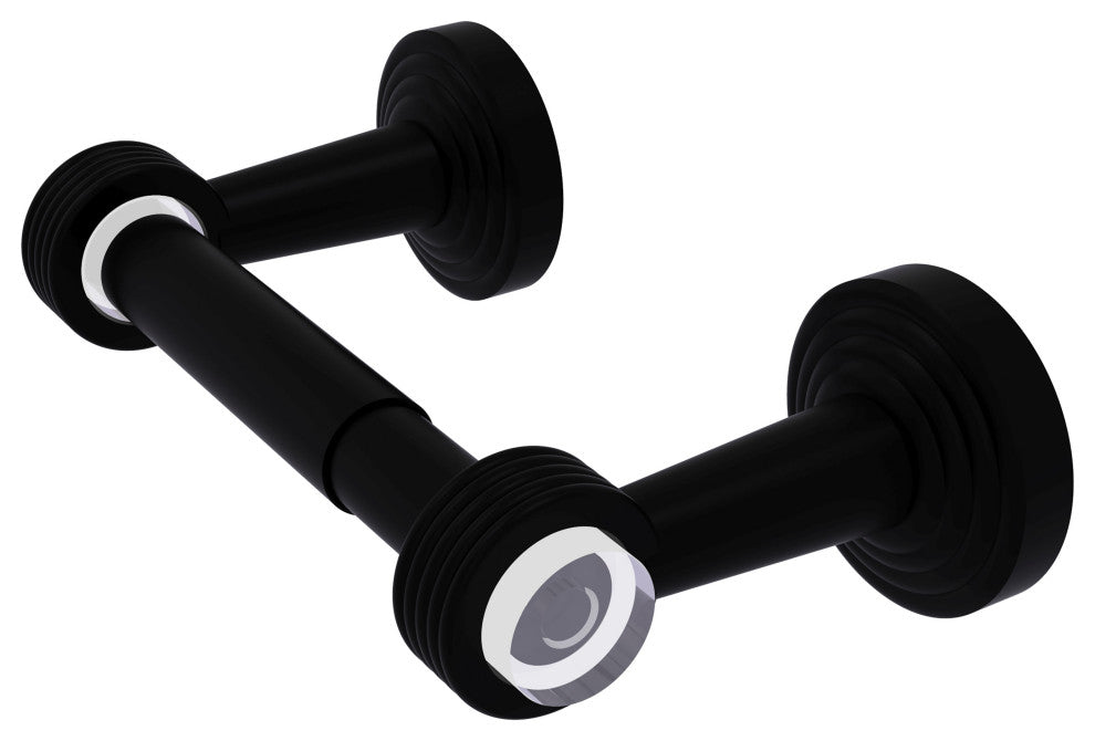 Pacific Beach 2-Post Toilet Tissue Holder with Groovy Accents, Matte Black