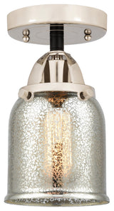 Small Bell Semi-Flush Mount, Black Polished Nickel, Silver Plated Mercury